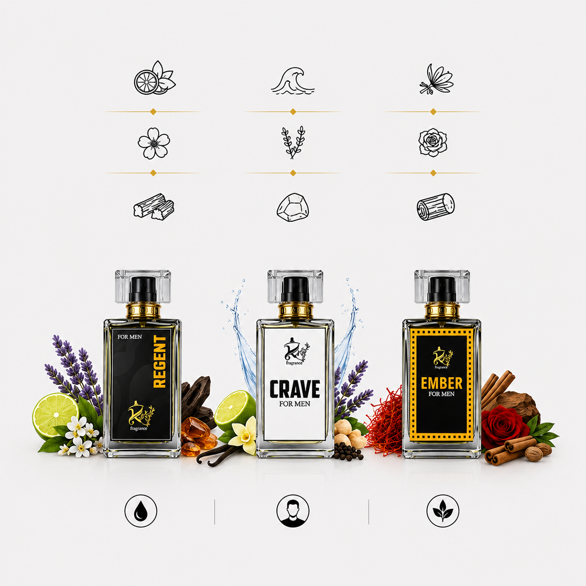GK Fragrance – Value Pack of 3 Fragrances (50ML x 3)